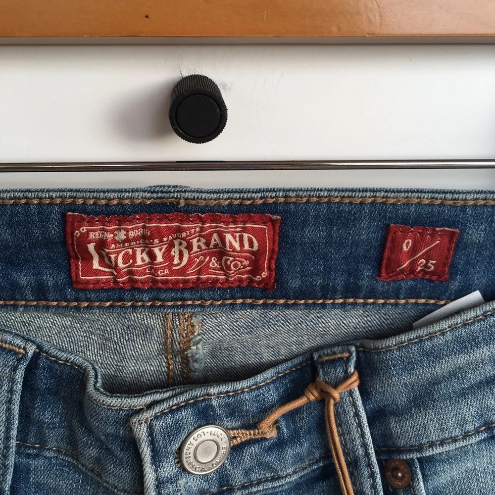Lucky Brand NEW Ava Metallic Stripe Skinny Jeans Distressed Ripped High Waist